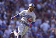 Los Angeles Dodgers' Mookie Betts runs the bases after hitting a home run at Fenway Park